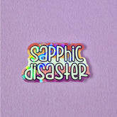 Sapphic Disaster Holographic Sticker